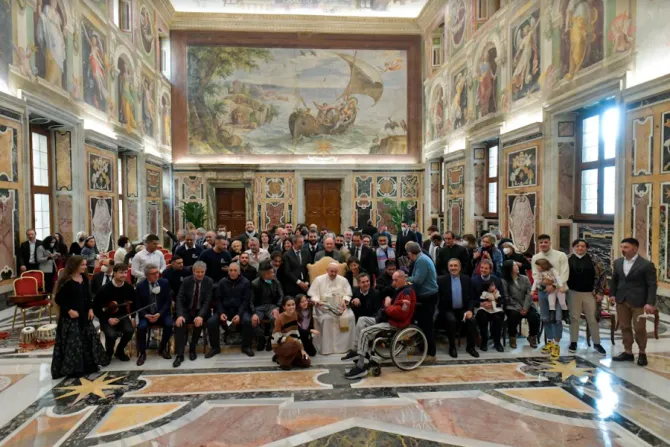 Pope Francis meets with supporters of the Casa dello Spirito e delle Arti Foundation at the Vatican, Feb. 4, 2022