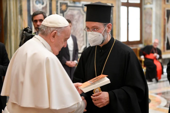 Pope Francis meets participants in the plenary assembly of the Congregation for the Eastern Churches at the Vatican’s Clementine Hall, Feb. 18, 2022