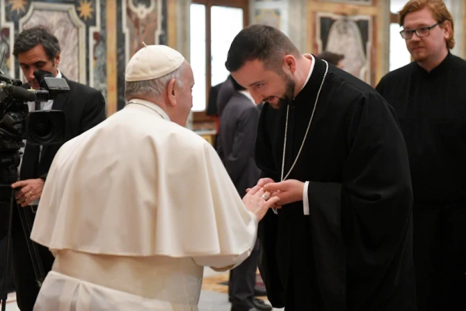 Pope Francis meets participants in the plenary assembly of the Congregation for the Eastern Churches at the Vatican’s Clementine Hall, Feb. 18, 2022