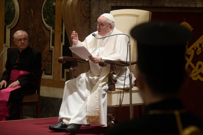 Pope Francis meets participants in the plenary assembly of the Congregation for the Eastern Churches at the Vatican’s Clementine Hall, Feb. 18, 2022