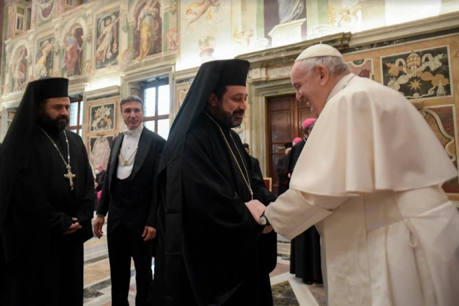Pope Francis meets participants in the plenary assembly of the Congregation for the Eastern Churches at the Vatican’s Clementine Hall, Feb. 18, 2022