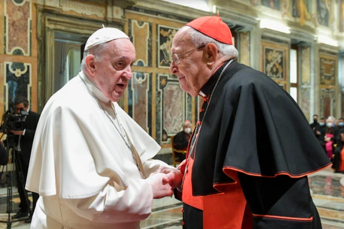 Pope Francis meets participants in the plenary assembly of the Congregation for the Eastern Churches at the Vatican’s Clementine Hall, Feb. 18, 2022