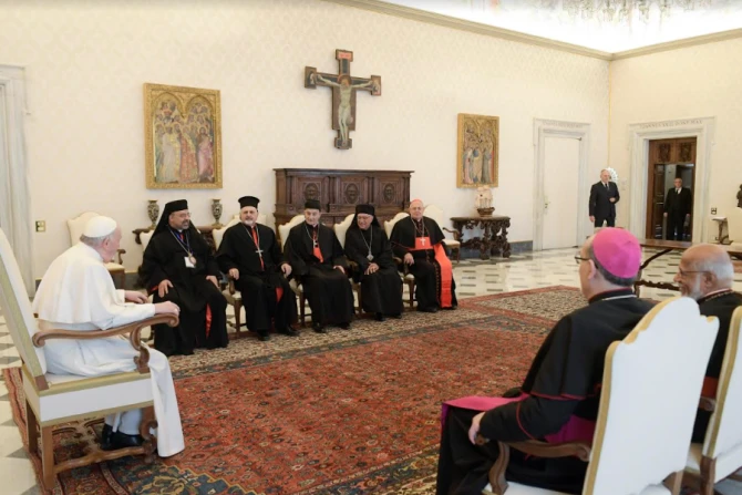 Pope Francis meets patriarchs and major archbishops of the Eastern Catholic Churches, Feb. 18, 2022
