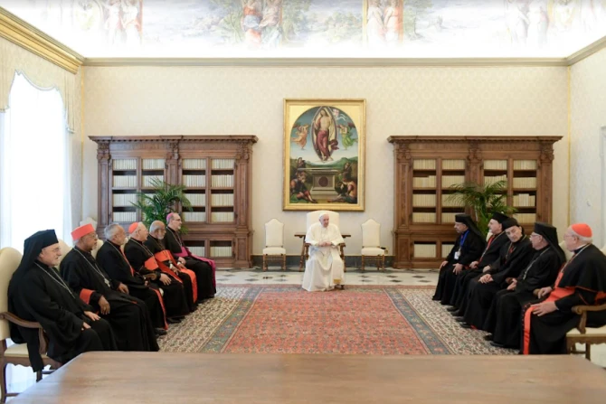 Pope Francis meets patriarchs and major archbishops of the Eastern Catholic Churches, Feb. 18, 2022