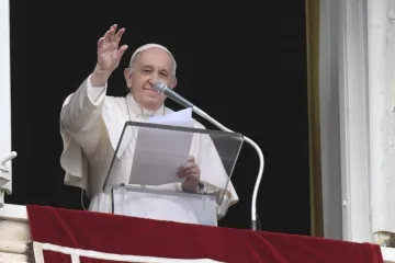Pope Francis delivers his Angelus address at the Vatican, Feb. 27, 2022