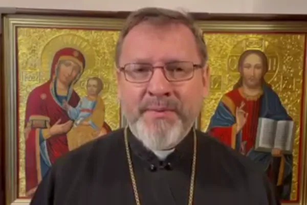 Major Archbishop Sviatoslav Shevchuk records a video message on March 11, 2022. news.ugcc.ua.