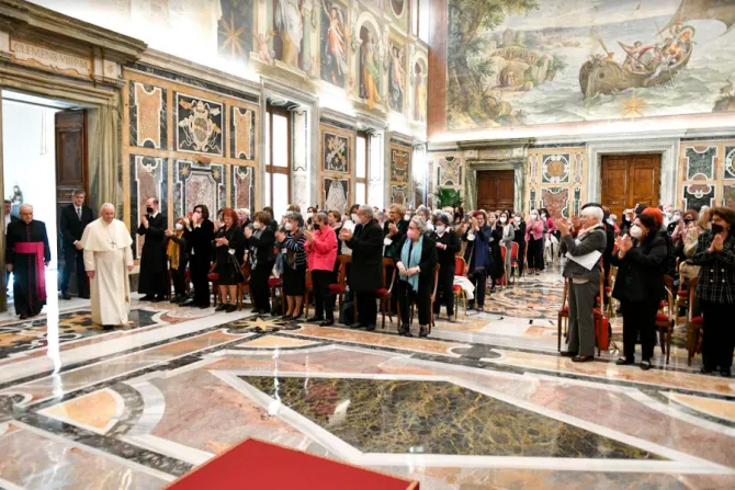 Pope Francis meets members of the Centro Femminile Italiane in the Vatican's Clementine Hall, March 24, 2022