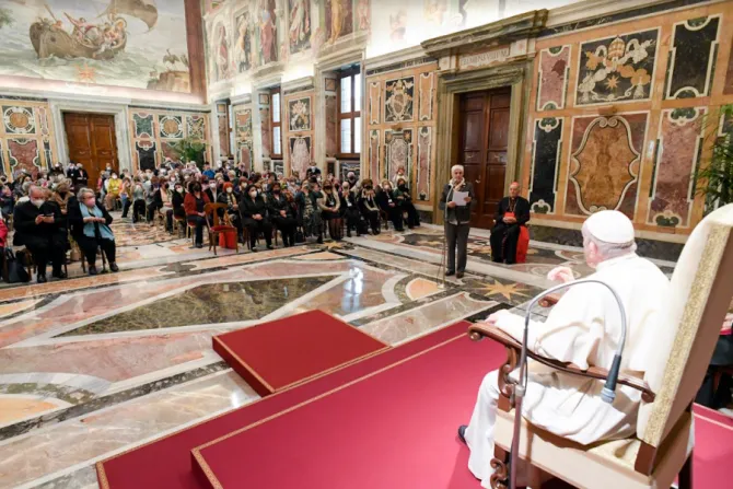 Pope Francis meets members of the Centro Femminile Italiane in the Vatican's Clementine Hall, March 24, 2022