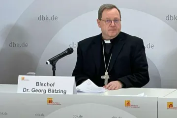 Bishop Georg Bätzing at the closing press conference of the spring plenary meeting of the German bishops’ conference