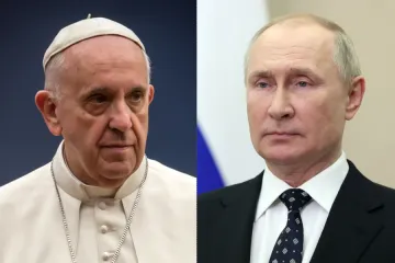 Pope Francis and Russian President Vladimir Putin.