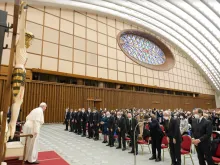 Pope Francis meets members of Italy’s High Council of the Judiciary at the Paul VI Audience Hall, April 8, 2022.