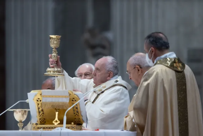 Pope Francis celebrates the Chrism Mass at St. Peter’s Basilica, April 14, 2022