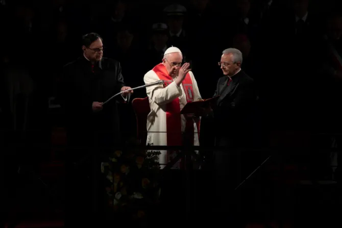 Pope Francis presides at the Stations of the Cross at Rome’s Colosseum, April 15, 2022