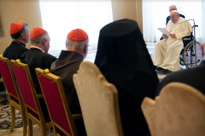Pope Francis meets participants in the Pontifical Council for Promoting Christian Unity’s plenary meeting at the Vatican, May 6, 2022