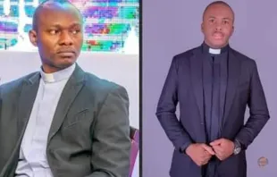 Father Stephen Ojapah and Father Oliver Okpara, who were abducted in Nigeria’s Sokoto diocese on May 25, 2022. Father Chris Omotosho.