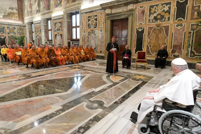 Pope Francis meets the Buddhist Delegation of the Sangha Assembly in Chetuphon, Thailand, at the Vatican, June 17, 2022