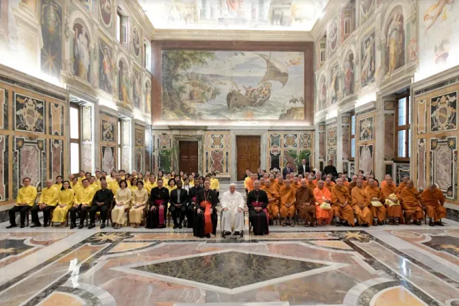 Pope Francis meets the Buddhist Delegation of the Sangha Assembly in Chetuphon, Thailand, at the Vatican, June 17, 2022