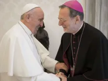 Archbishop Claudio Gugerotti with Pope Francis
