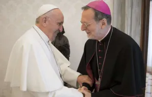 Archbishop Claudio Gugerotti with Pope Francis Vatican Media