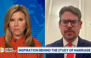 Dr. Brad Wilcox, director of the National Marriage Project at the University of Virginia, speaks to ENN Host Tracy Sabol on Feb. 12, 2024. Credit: “EWTN News Nightly”
