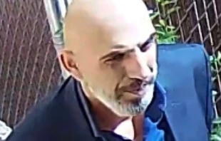 The priest impersonator enters American Martyrs Church in Queens, New York, on March 3, 2024. Credit: Diocese of Brooklyn