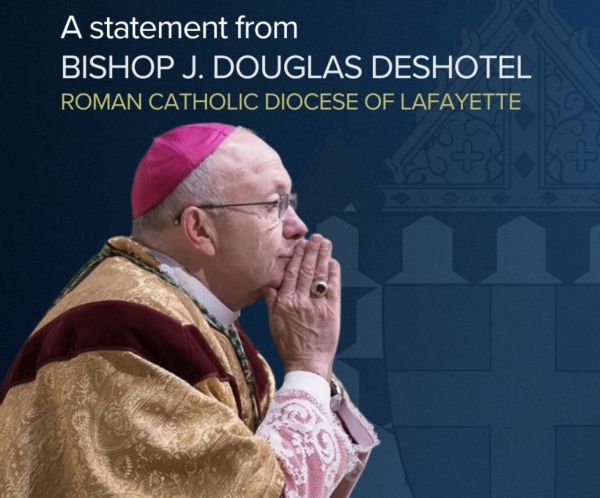 Lafayette, Louisiana Bishop J. Douglas Deshotel credited the quick response of alert parishioners and the Abbeville Police Department for stopping the armed intruder. Credit: Diocese of Lafayette, Louisiana