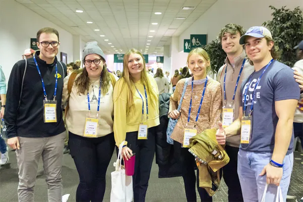A group of students from the University of Iowa attending SEEK23 in St. Louis, Jan. 5, 2023. Jonah McKeown/CNA