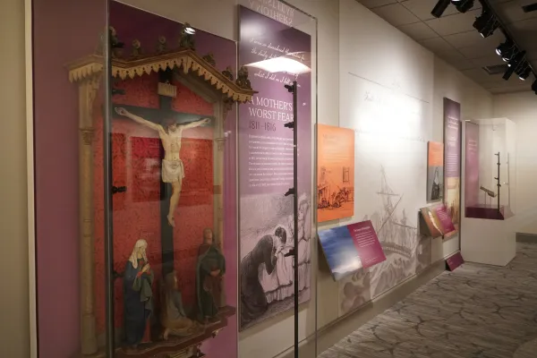 One of the interactive exhibits features the legacy of the Daughters of Charity, highlighting missions from around the globe. Credit: Seton Shrine