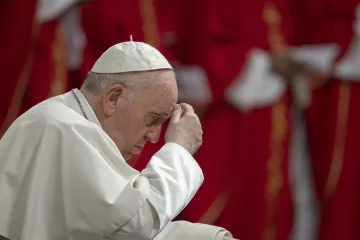 Pope Francis sat at the front of the congregation in St. Peter's Basilica on the Solemnity of Pentecost on June 5, 2022.