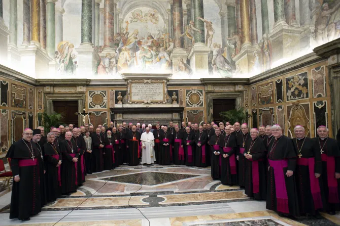 Pope Francis meeting with the German bishops at the Vatican, Nov. 17, 2022