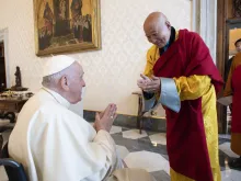 Pope Francis met with an interreligious delegation including leaders of Buddhism in Mongolia on May 28, 2022