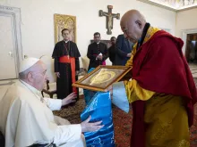 Pope Francis met with an interreligious delegation including leaders of Buddhism in Mongolia on May 28, 2022