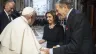 Pope Francis greets House Speaker Nancy Pelosi and Paul Pelosi in St. Peter's Basilica after Mass on June 29, 2022.
