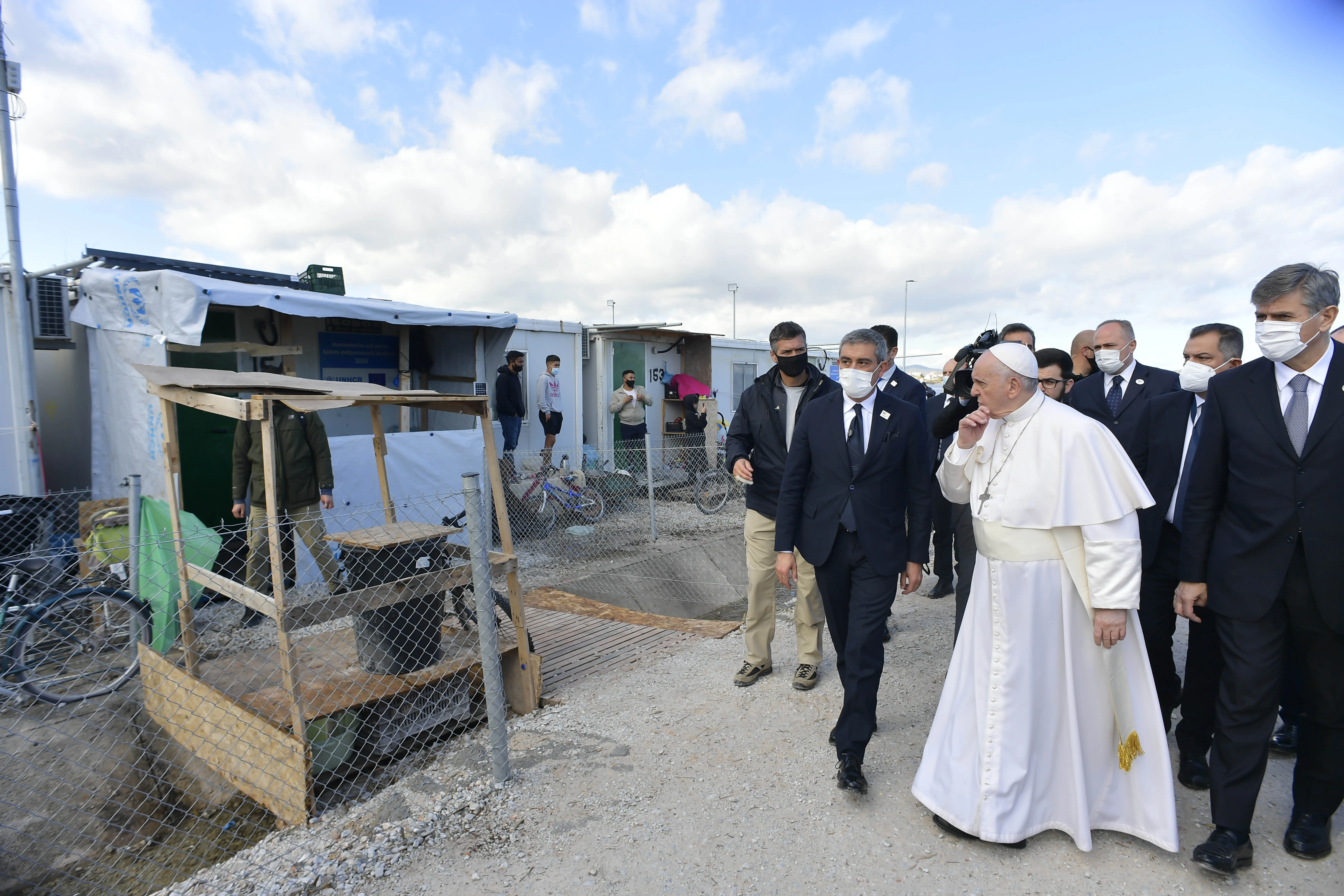Pope Francis visits the Mavrovouni refugee camp on the Greek island of Lesbos on Dec. 5, 2021?w=200&h=150