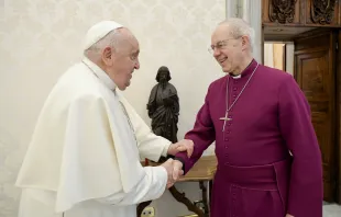 Archbishop of Canterbury Justin Welby meets with Pope Francis on Jan. 25, 2024, at the Vatican. Credit: Vatican Media