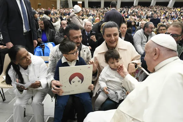 Pope Francis greets pilgrims at his Wednesday general audience on Jan. 10, 2024. Credit: Vatican Media