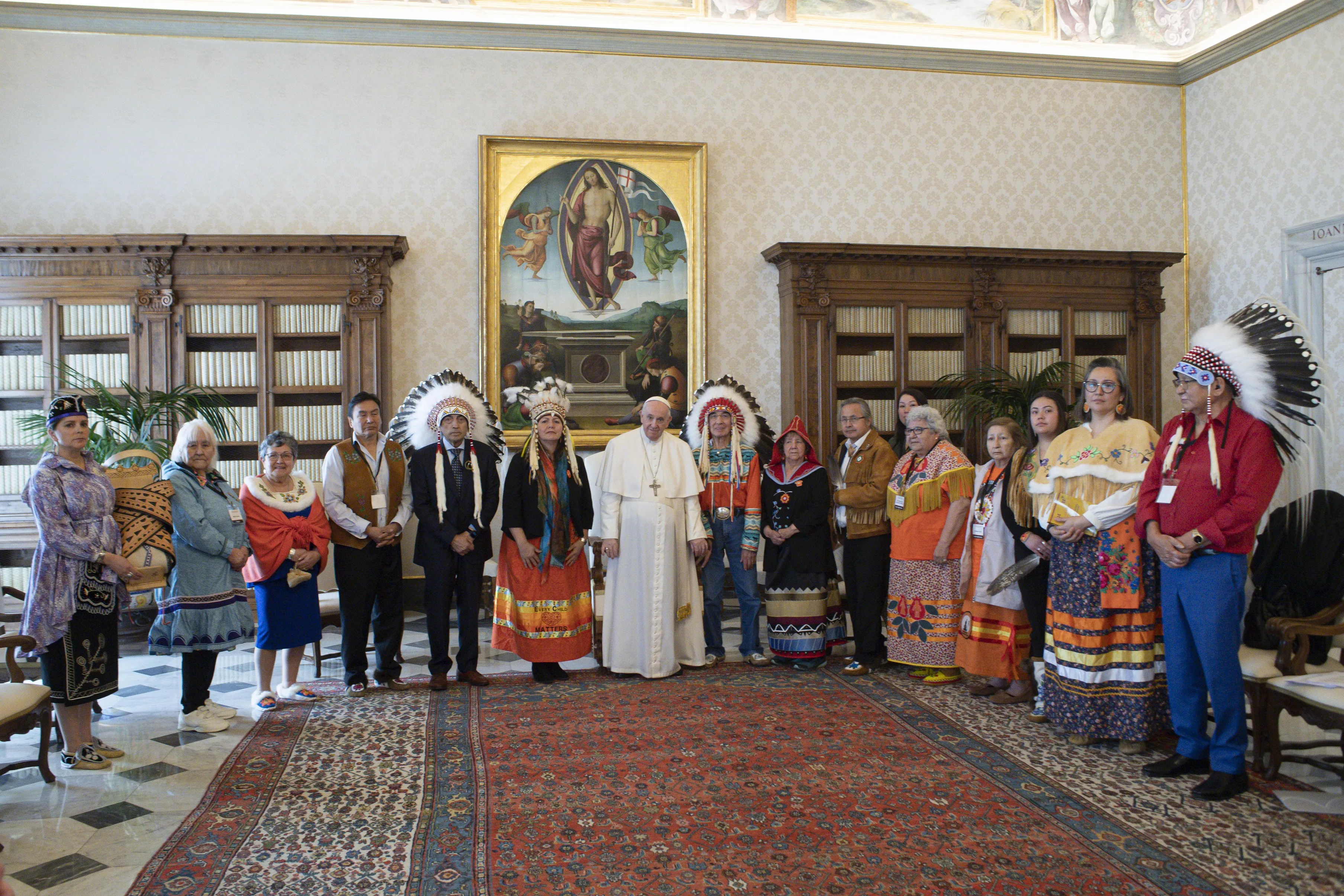 Pope Francis meets members of the First Nations at the Vatican on March 31, 2022.?w=200&h=150