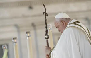 Pope Francis prays at the opening Mass for the Synod on Synodality on Oct. 4, 2023. Vatican Media