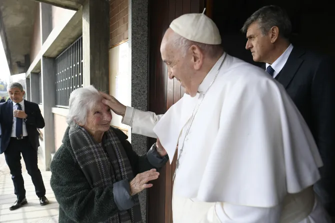 Pope Francis greets his relatives in the Italian province of Asti, 30 miles east of Turin, on Nov. 19, 2022.