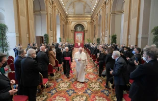 Pope Francis opens the 93rd Judicial Year of the Tribunal of the Vatican City State, March 12, 2022. Vatican Media.