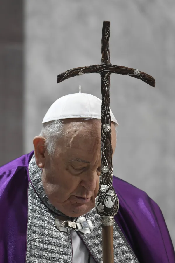 Pope Francis presides over Ash Wednesday Mass at the Basilica of Santa Sabina in Rome on Feb. 14, 2024. Credit: Vatican Media