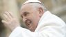 Pope Francis waves to pilgrims in St. Peter's Square gathered for his weekly general audience on April 3, 2024.