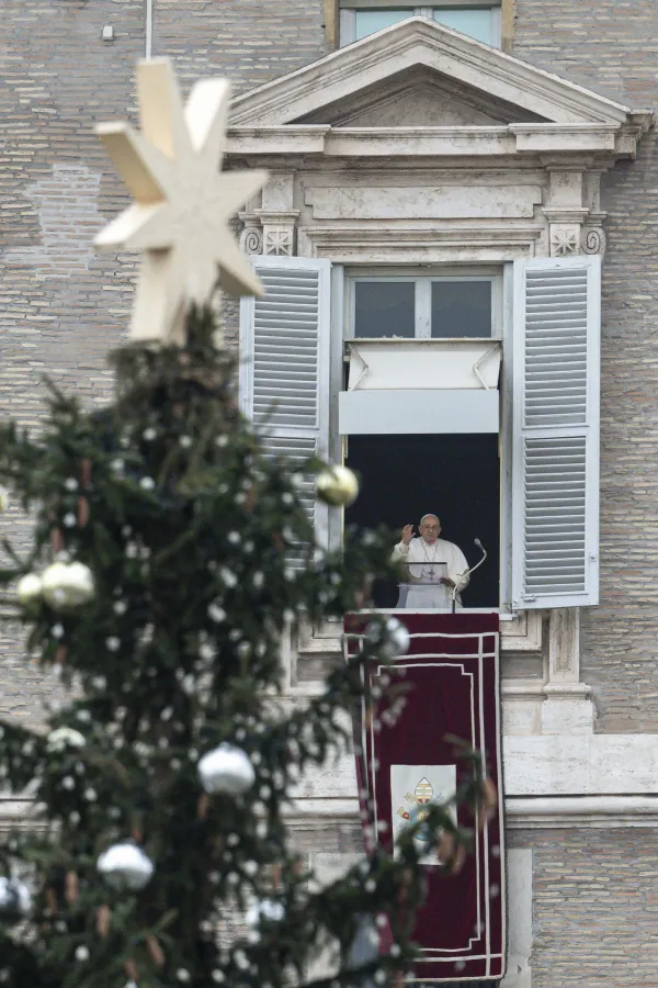 Pope Francis gives his Angelus address on Dec. 24, 2023. Vatican Media