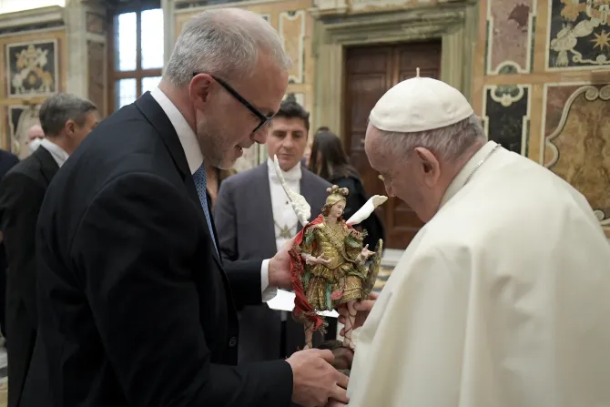 Pope Francis met a delegation from the Italian Revenue Agency on Jan. 31, 2022.