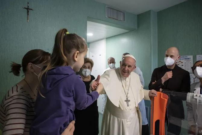 Pope Francis visited Ukrainian refugee children being treated in the Bambino Gesù Children's Hospital in Rome on March 19, 2022.