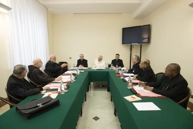 The Council of Cardinals meets with Pope Francis on Feb. 21, 2022.
