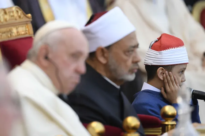 Pope Francis attended a meeting with the Muslim Council of Elders in Bahrain, Nov. 4, 2022. Alexey Gotovskiy / CNA