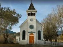 One of the five Canadian Catholic churches that burned in a week: Sacred Heart Mission Church, Pentincton, British Columbia