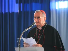 Cardinal Pietro Parolin in Salerno, Italy, on Oct. 13, 2019.