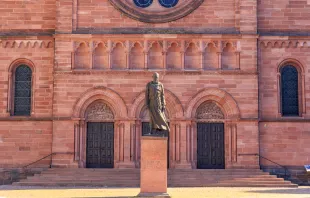 A statue of Charles de Foucauld in front of the Church of Saint-Pierre-le-Jeune in Strasbourg, France. Maykova Galina via Shutterstock.